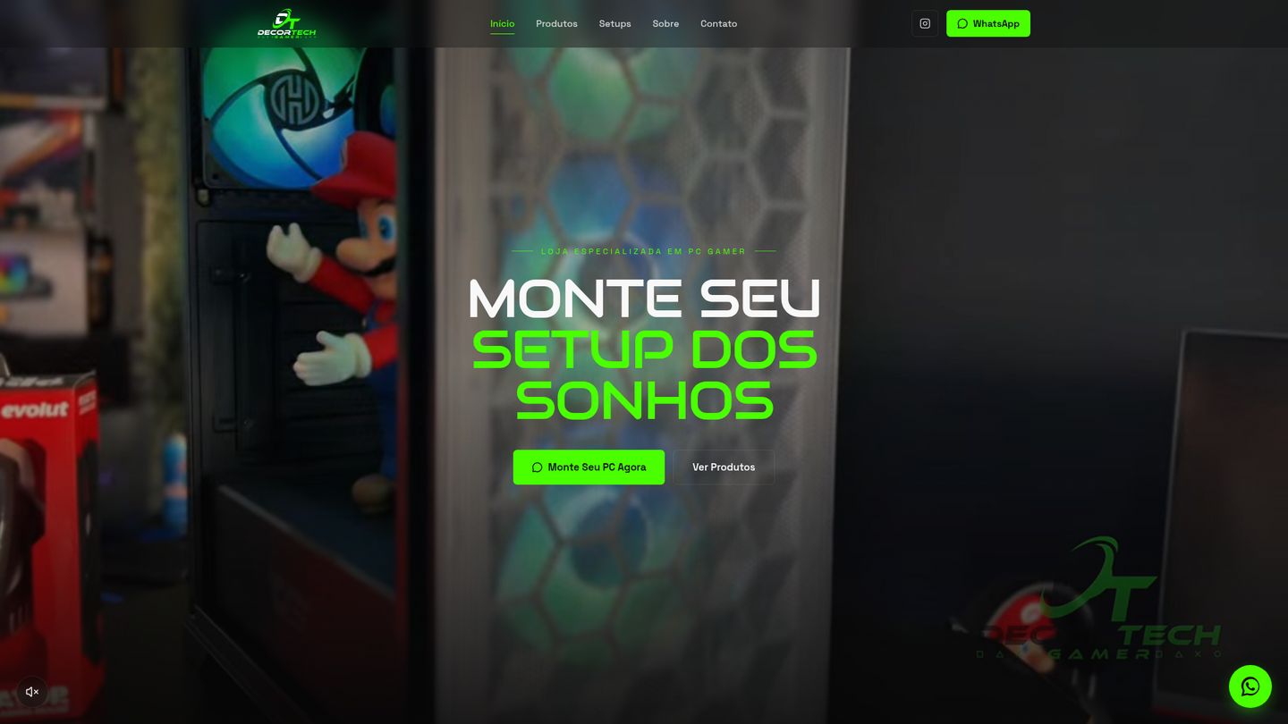 Prévia do site DecorTech Gamer