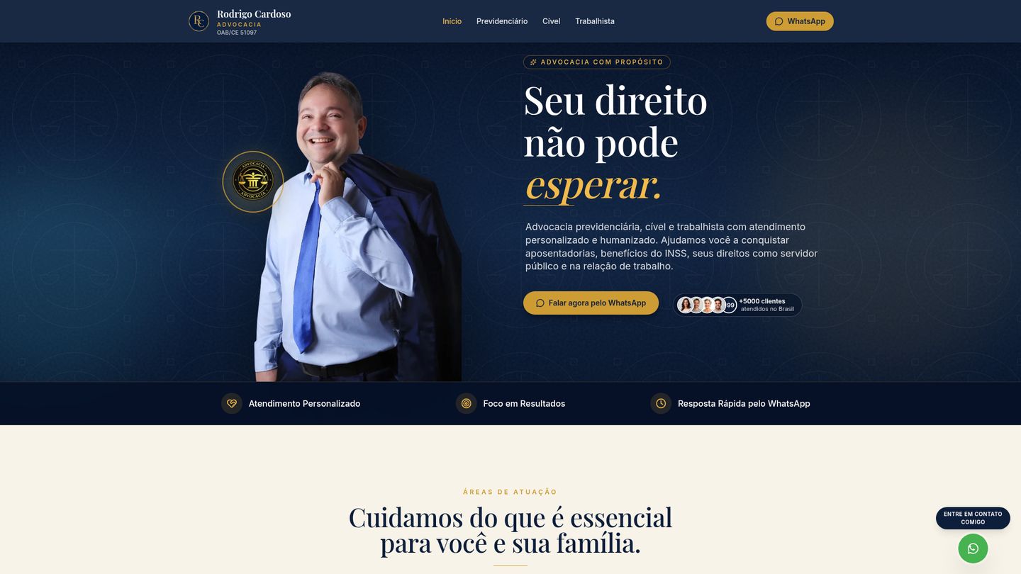 Prévia do site Rodrigo Cardoso Advocacia
