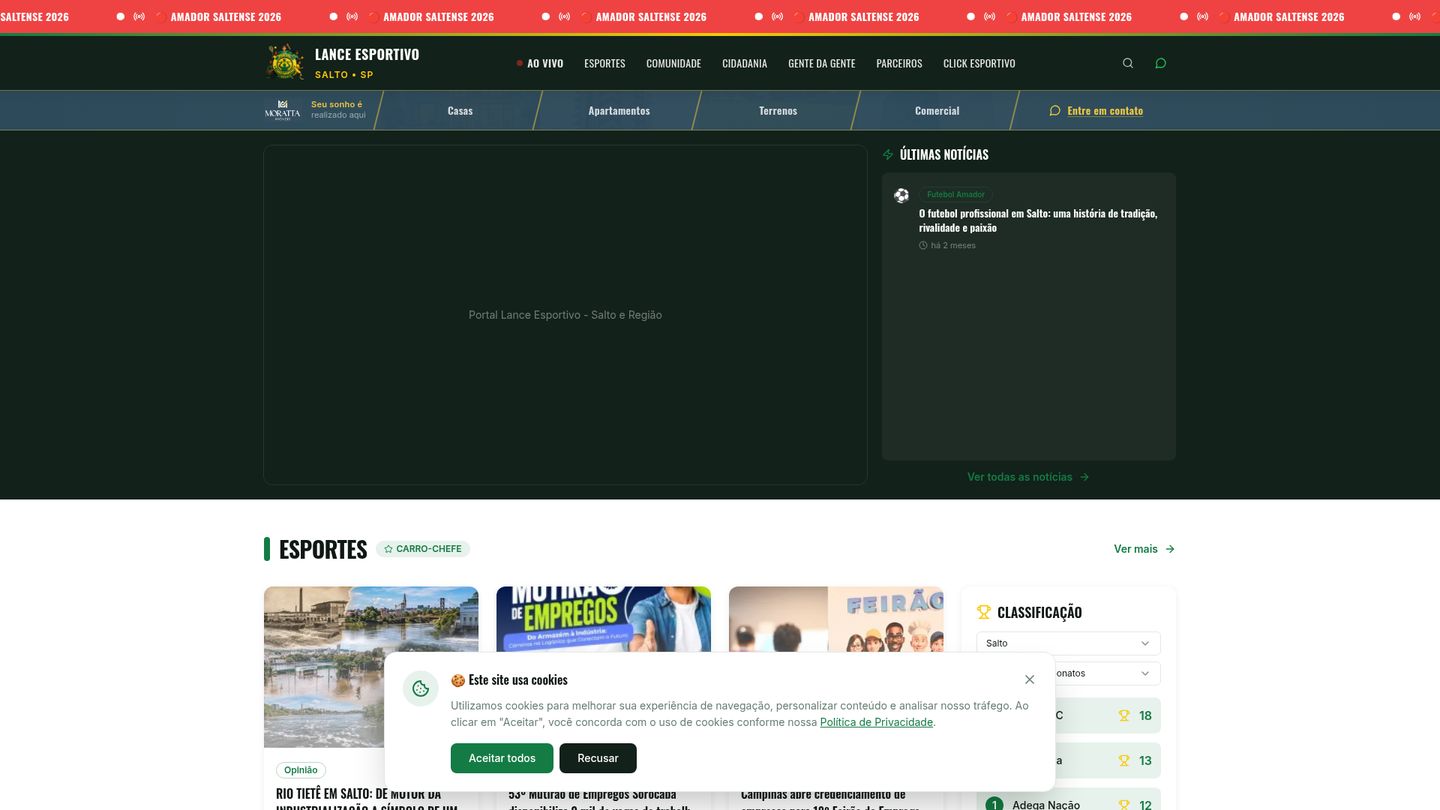 Prévia do site Lance Esportivo Salto