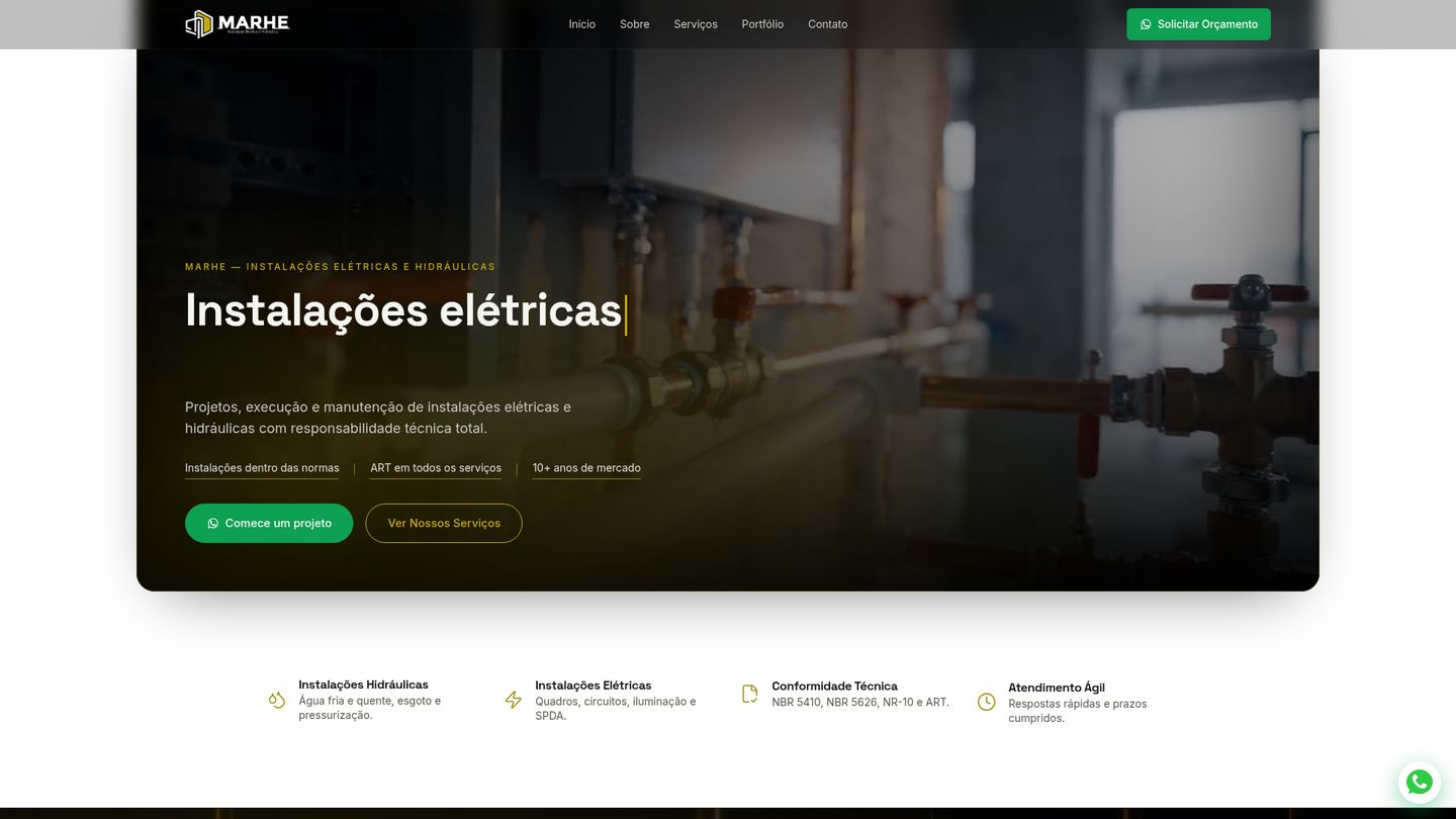 Prévia do site Marhe Foundation