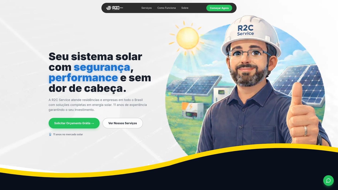 Prévia do site R2C Service