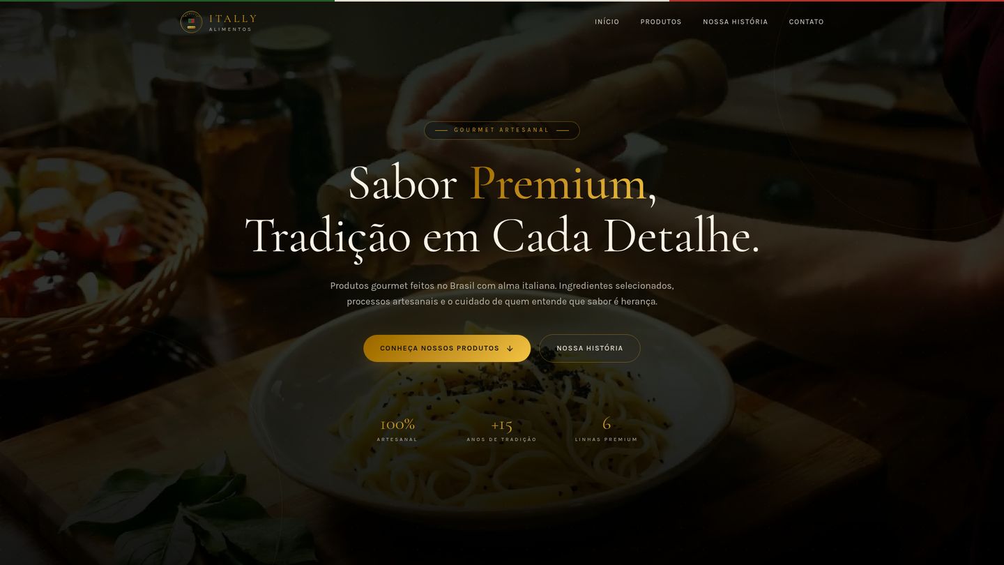 Prévia do site Itally Alimentos