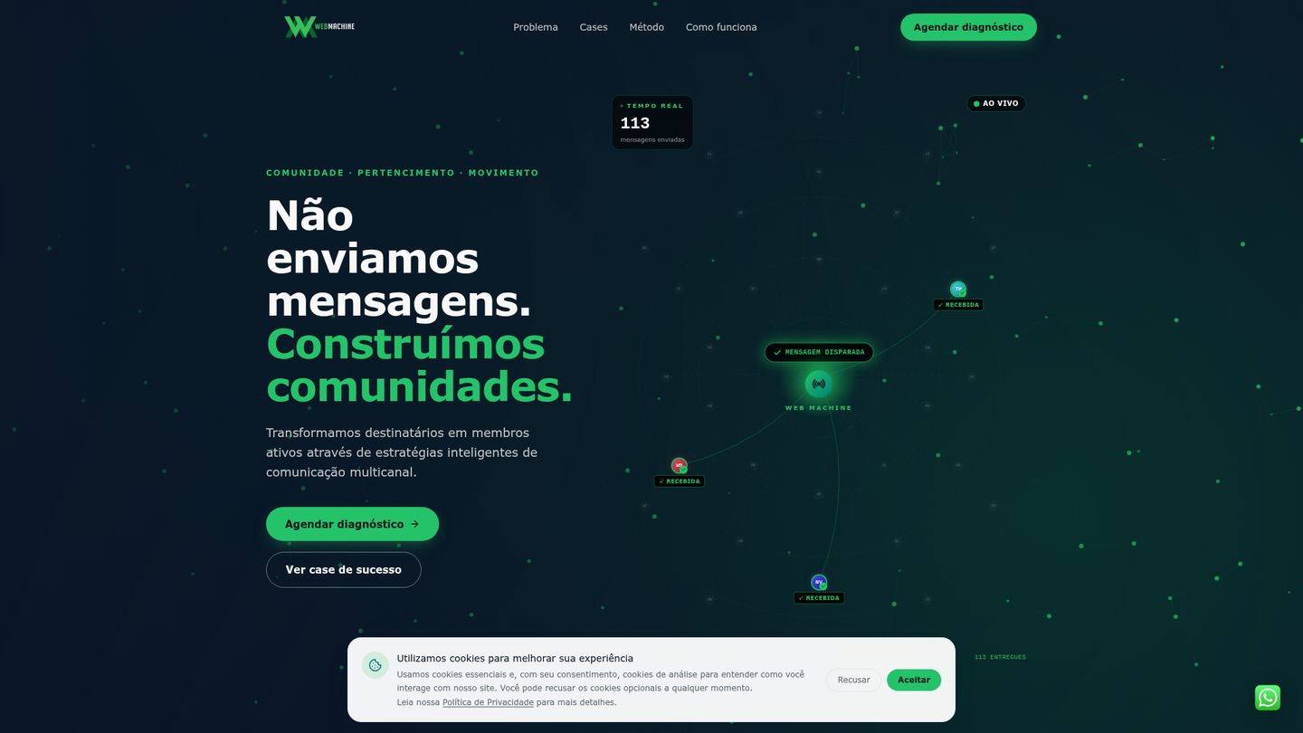 Prévia do site WebMachine IA