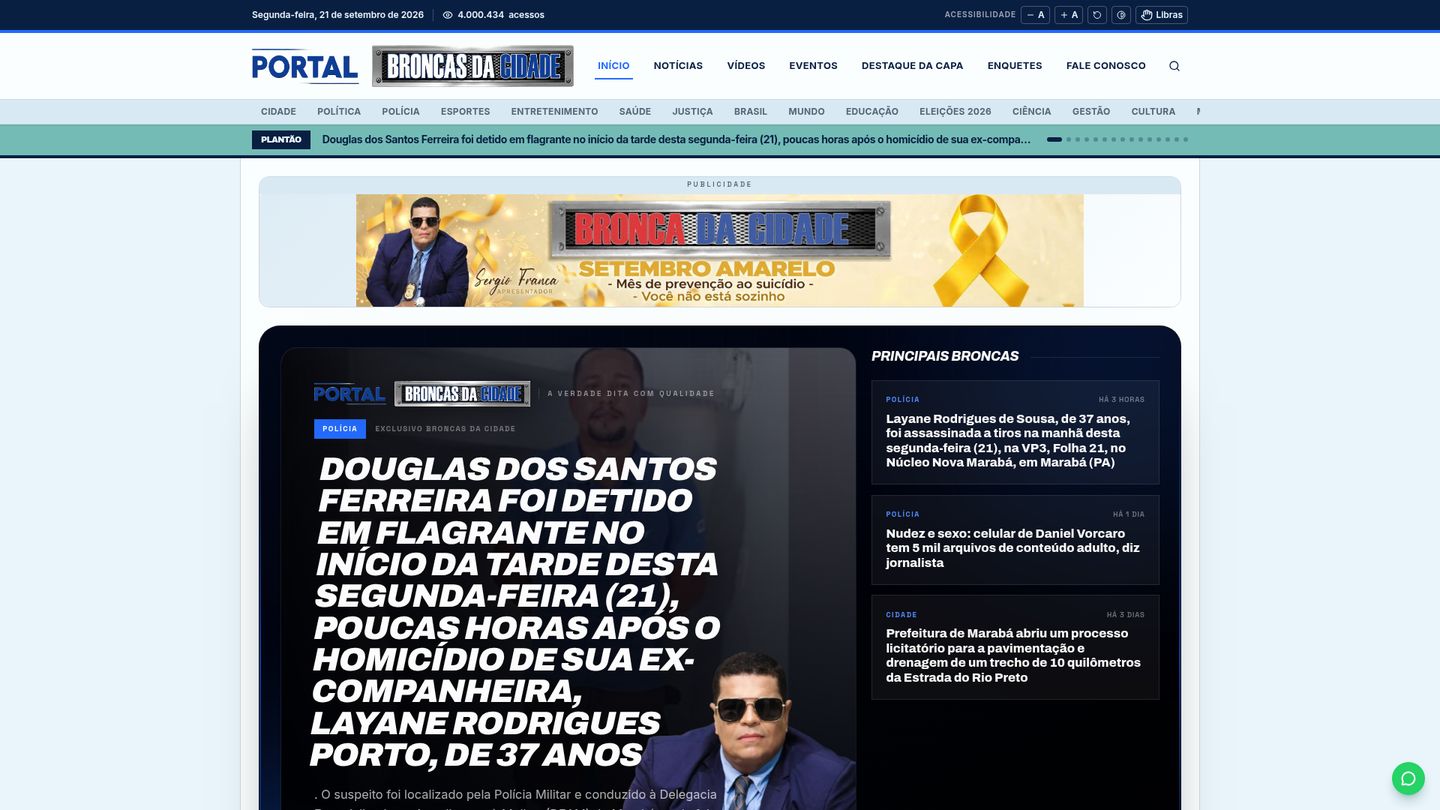 Prévia do site Broncas da Cidade