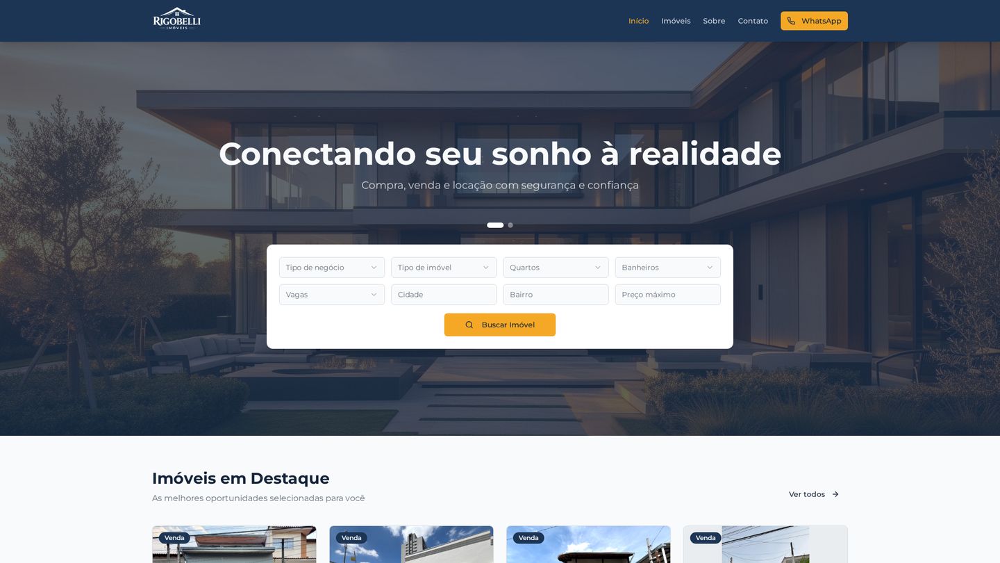 Prévia do site Rigobelli Imóveis