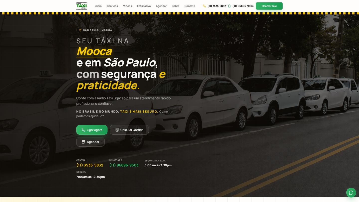Prévia do site Rádio Táxi Ligação