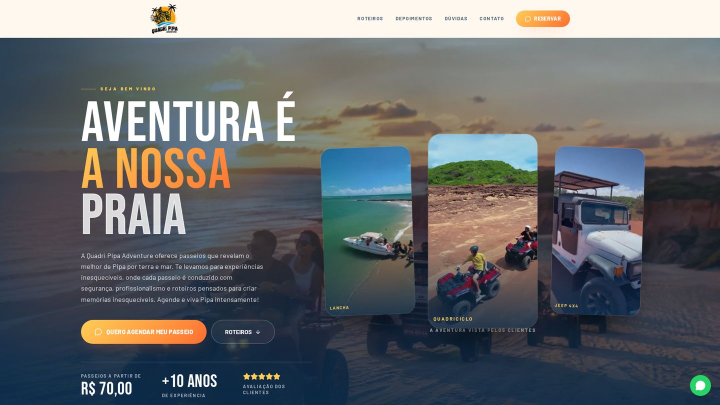 Prévia do site Quadri Pipa Adventure