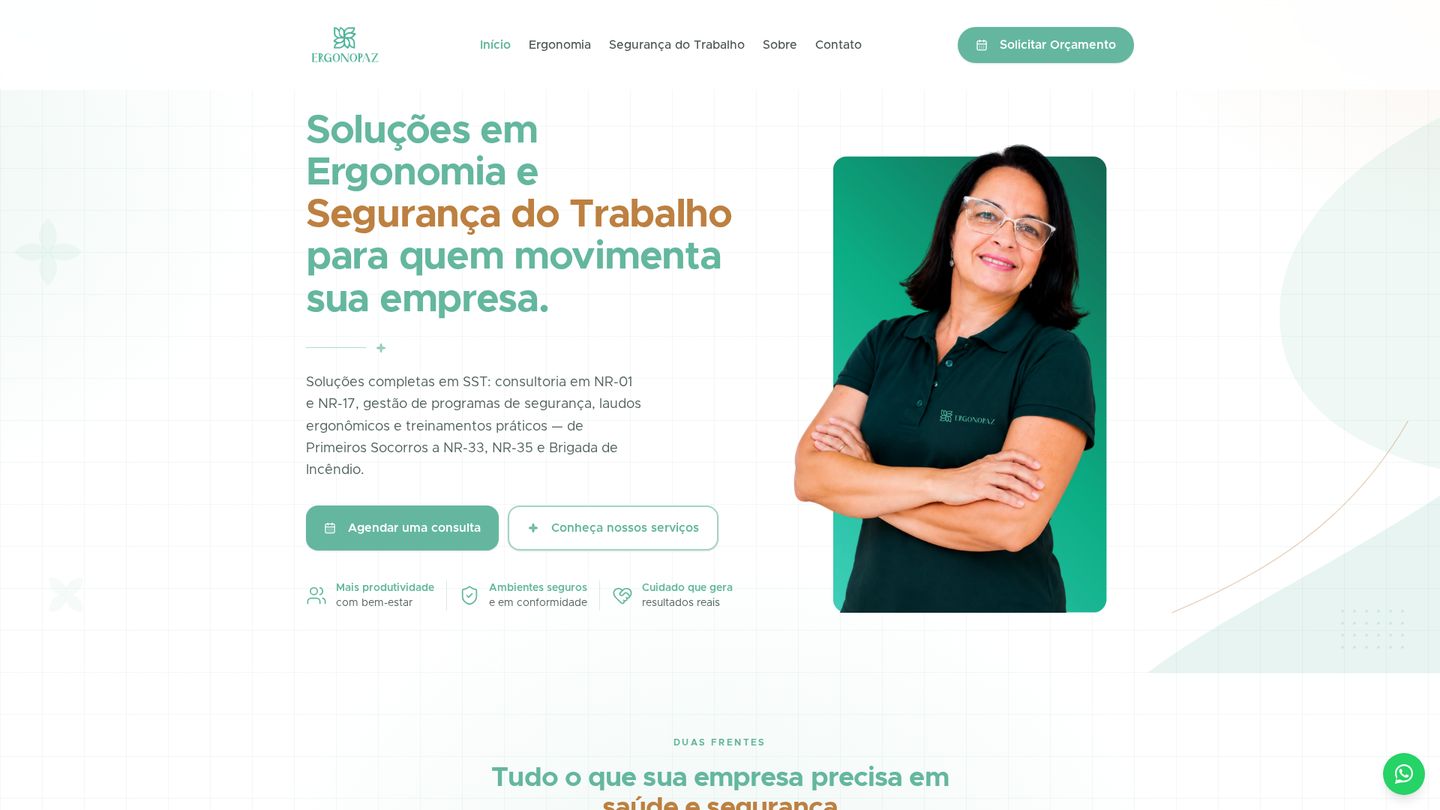 Prévia do site Ergonopaz