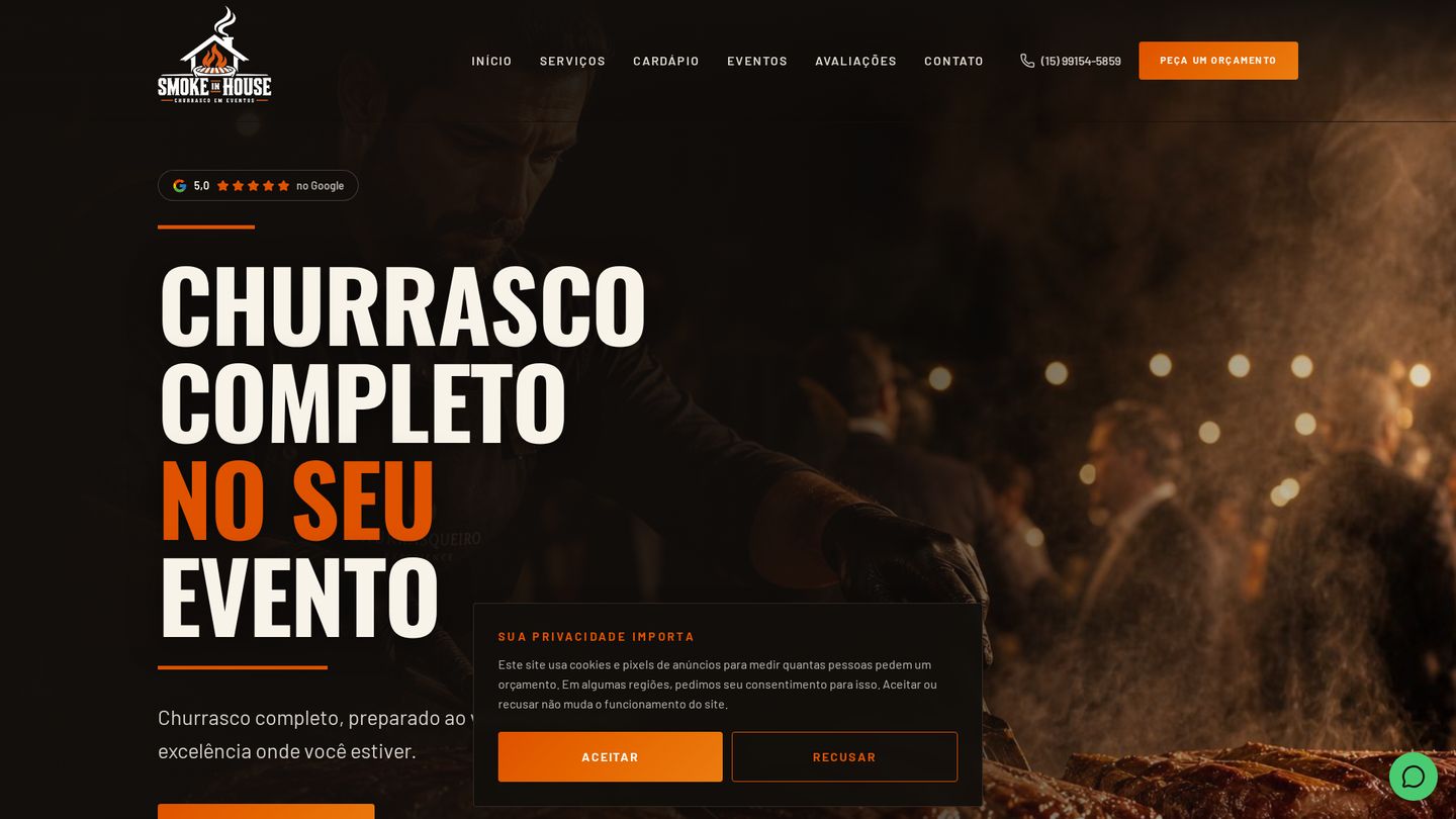 Prévia do site Smoke In House