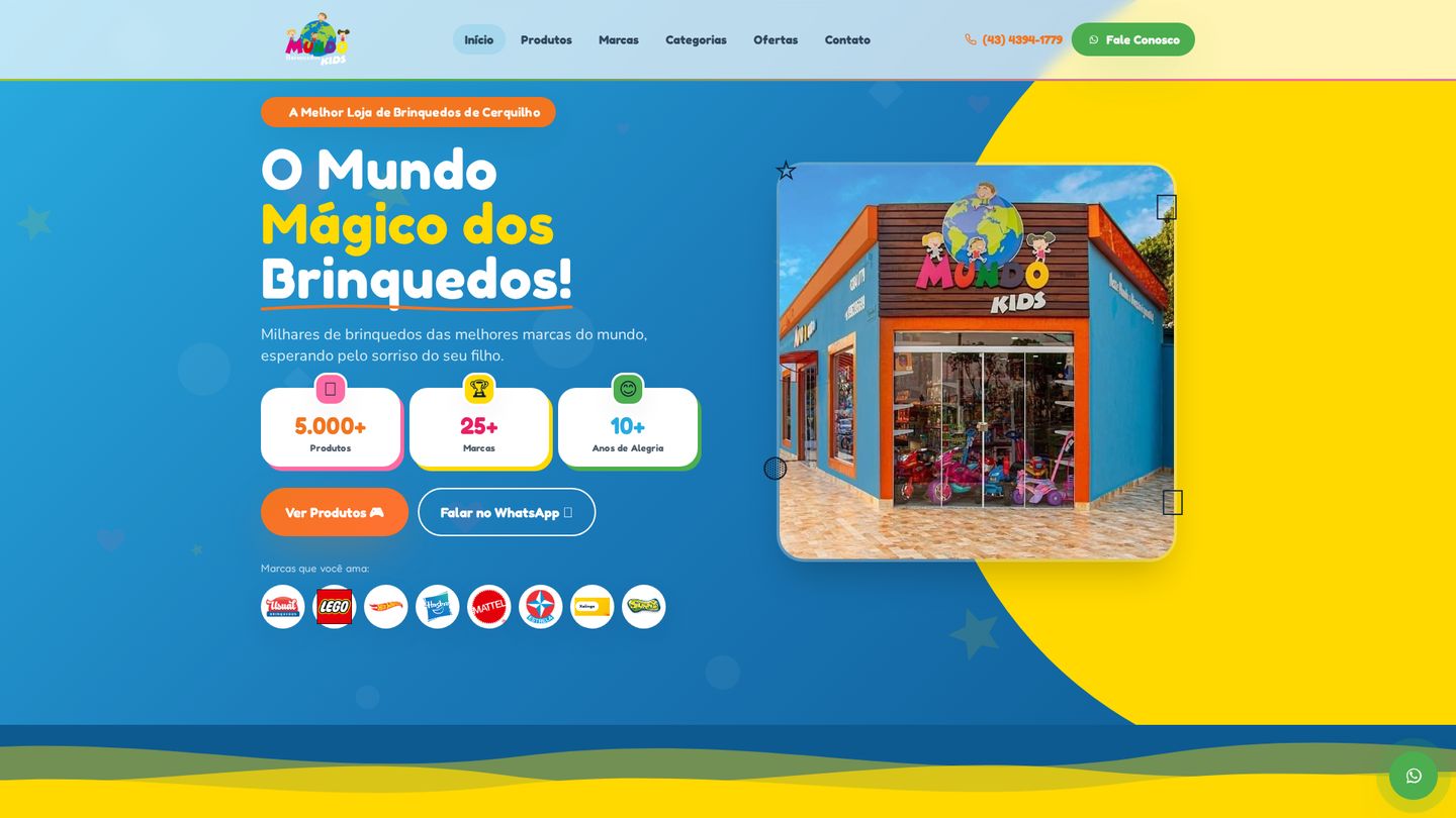 Prévia do site Mundo Kids